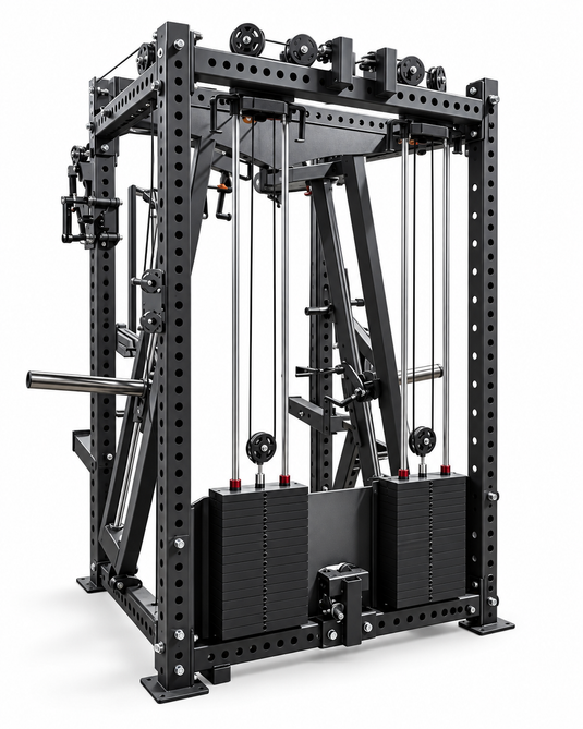 Heavy Duty All-in-One Smith Machine & Functional Trainer – Dual 200 LB Weight Stacks