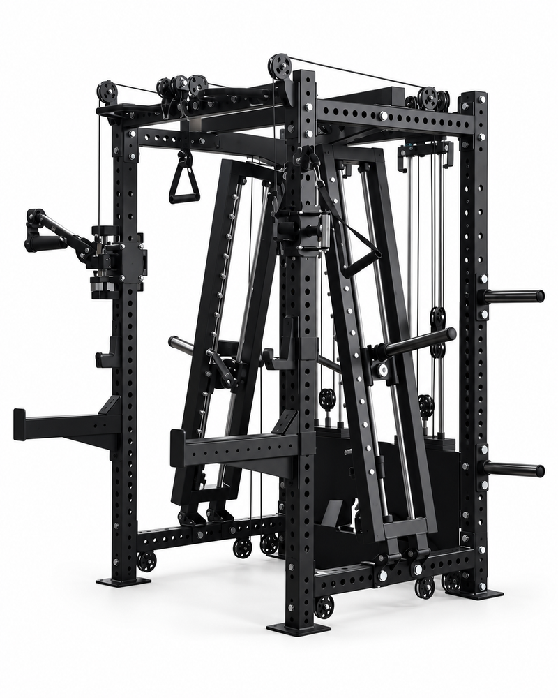 Load image into Gallery viewer, Heavy Duty All-in-One Smith Machine &amp; Functional Trainer – Dual 200 LB Weight Stacks
