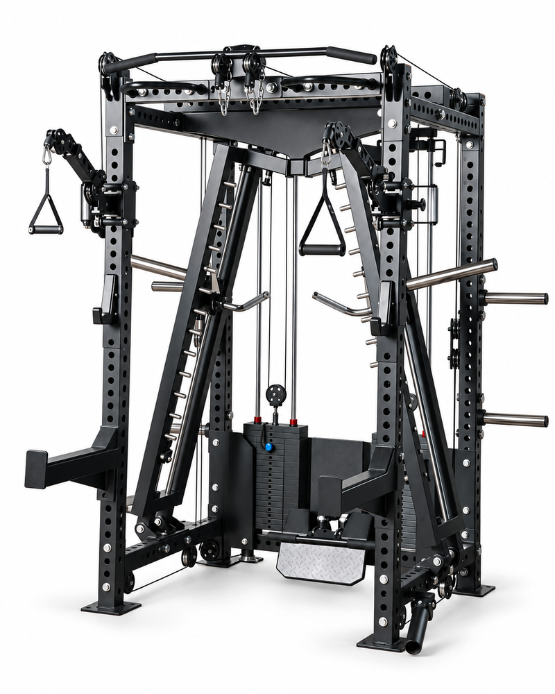 Load image into Gallery viewer, Heavy Duty All-in-One Smith Machine &amp; Functional Trainer – Dual 200 LB Weight Stacks
