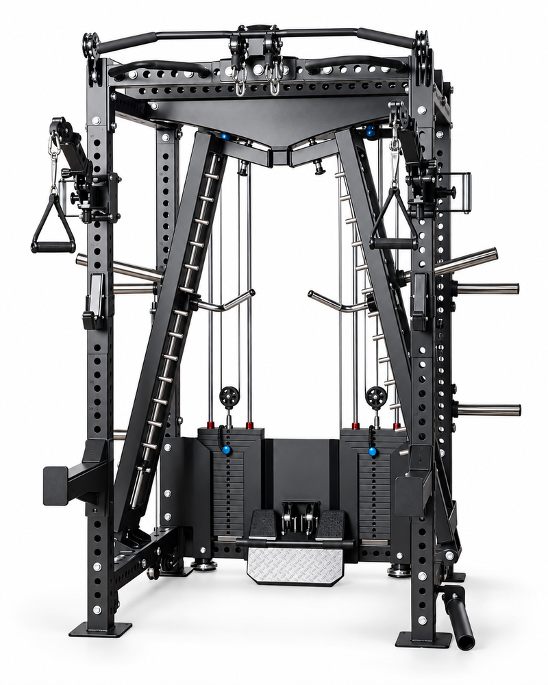 Load image into Gallery viewer, Heavy Duty All-in-One Smith Machine &amp; Functional Trainer – Dual 200 LB Weight Stacks
