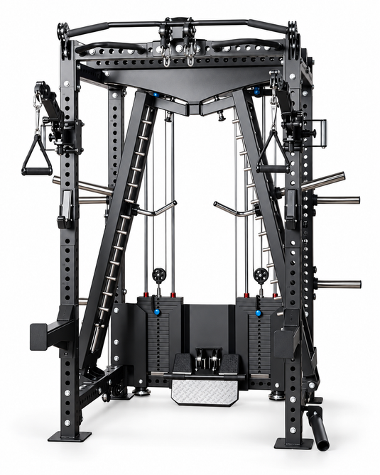 Heavy Duty All-in-One Smith Machine & Functional Trainer – Dual 200 LB Weight Stacks