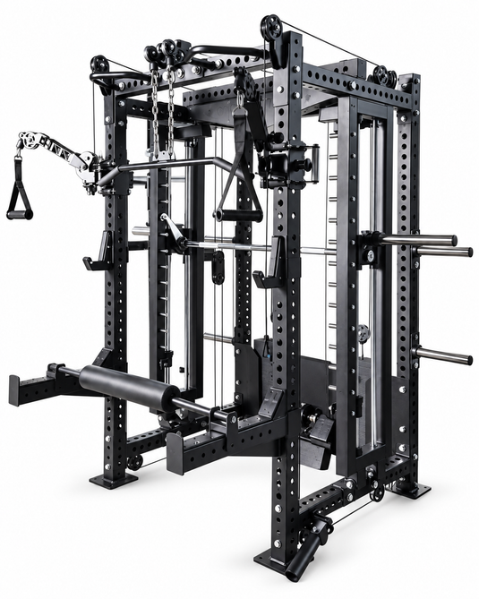 Heavy Duty All-in-One Smith Machine & Functional Trainer – Dual 200 LB Weight Stacks
