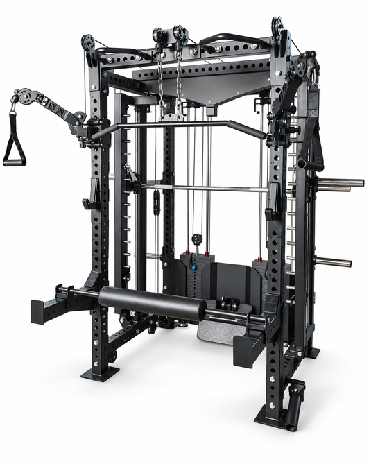 Heavy Duty All-in-One Smith Machine & Functional Trainer – Dual 200 LB Weight Stacks
