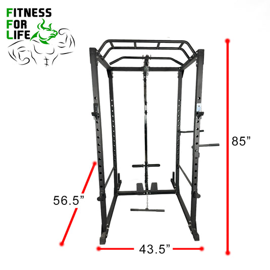 Power Rack Lat Pulldown Bundle (Rubber plates)