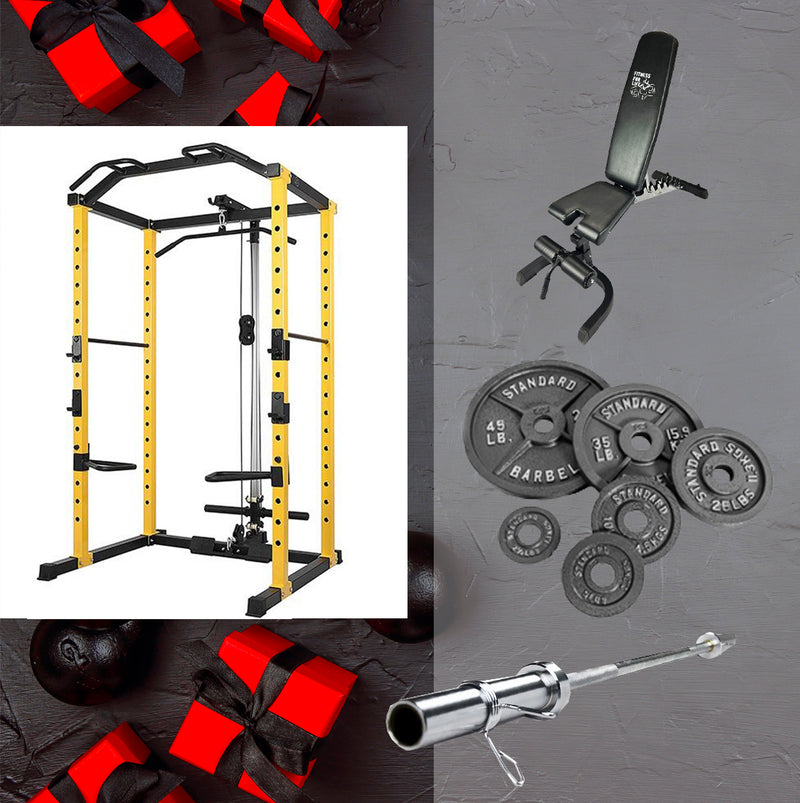 Load image into Gallery viewer, Power Rack + Pulley Bundle (Metal plates)
