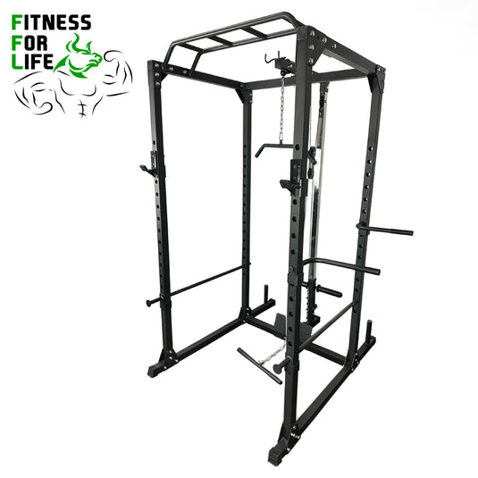 Power Rack Cage With Lat Pulldown