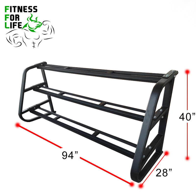 Load image into Gallery viewer, 15-20 pair commercial dumbbell 3 tier rack
