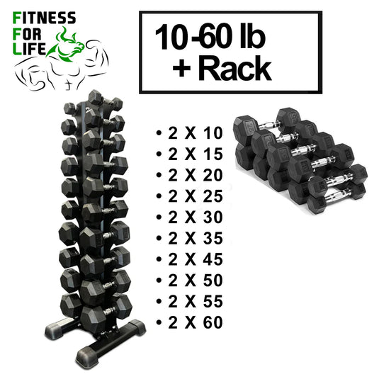 HEX Dumbbells Bundle 10-60lb, Total 690 lb ***( Back Order Jan. 15)***