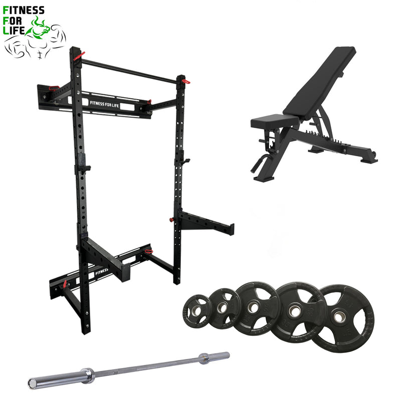 Load image into Gallery viewer, Wall Mount Foldable Power Rack Bundle
