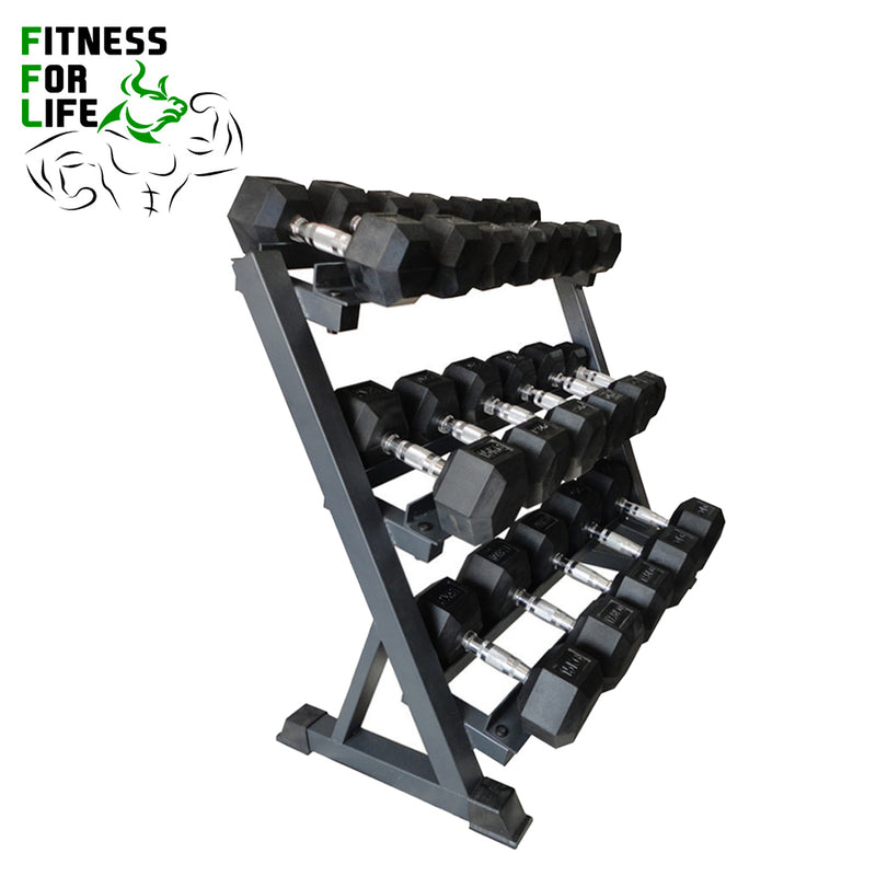 Load image into Gallery viewer, 3-Tier Dumbbell Rack Multilevel Storage
