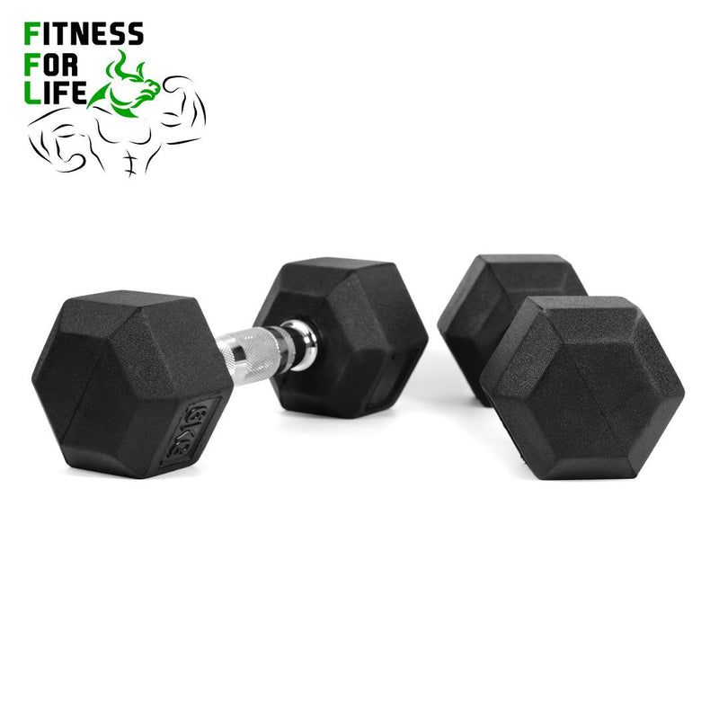 Load image into Gallery viewer, 90 lb HEX Dumbbells set + 3 pair rack
