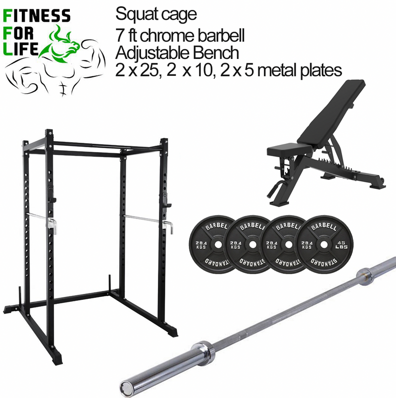 Load image into Gallery viewer, Squat Cage Bundle (Metal Plates)
